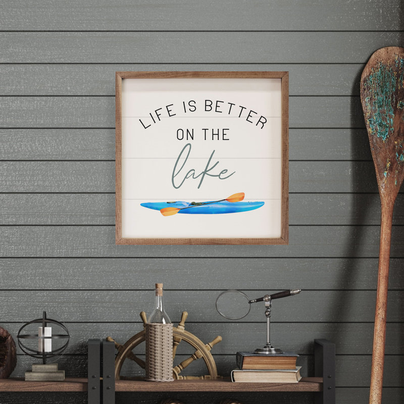 Life Is Better On The Lake Kayak White, H 4 po x l 4 po