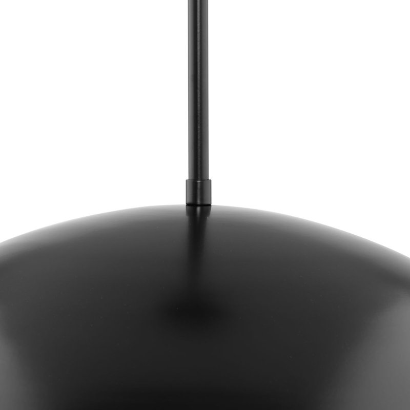 Luminaire suspendu en forme de dôme à 1 lumière Ashantae, Noir mat, H 124,5 po x l 23,62 po x P 23,62 po