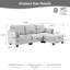 Canapé modulaire en L rembourré en tissu avec repose-pieds et coussins de rangement, canapé 3 places pour le salon, le bureau et les espaces spacieux
