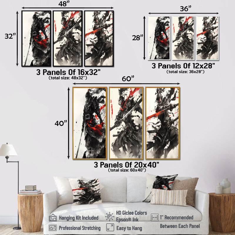 China Warrior Tones I - Collection d'art mural Warrior China, Toile tendue, H 28 po x l 36 po, Ne s’applique pas