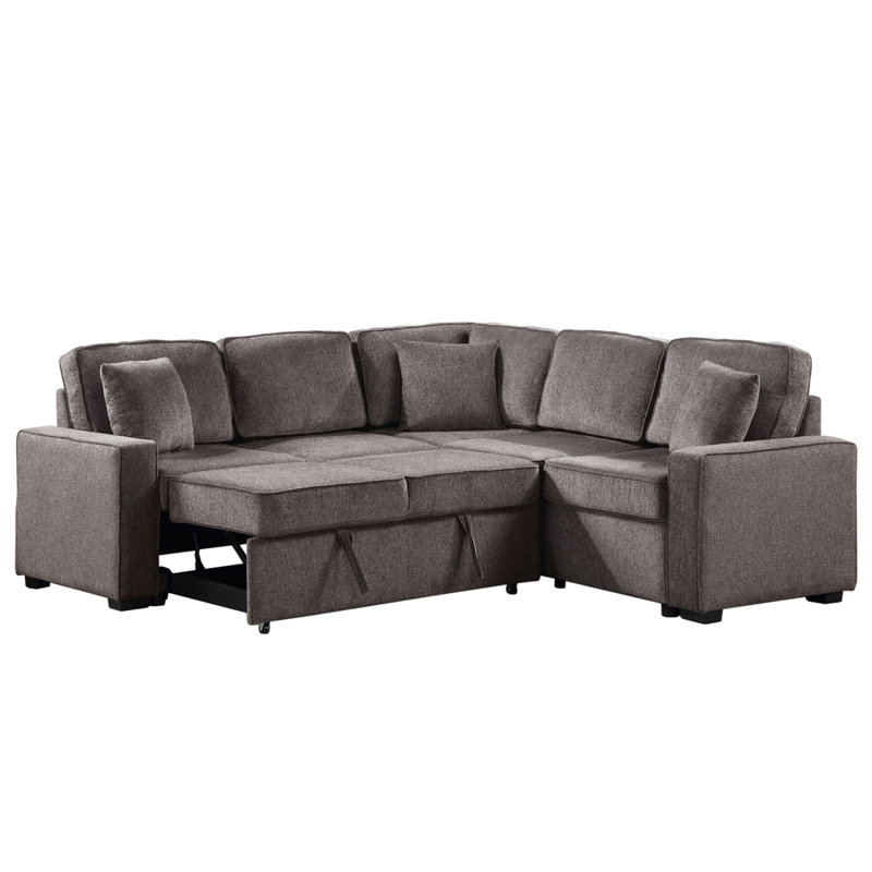 Canapé modulaire, canapé modulaire en forme de L, Chenille brun clair