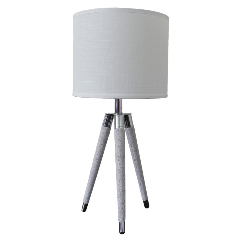 Lampe trépied 26,75 po Molinari, Blanc, H 26,75 po x l 12 po x P 12 po, Blanc