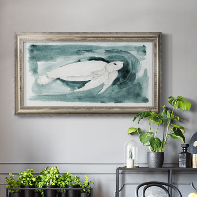 " Sea Turtle Searching I " Painting Print