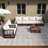 7-Piece Metal Patio Sectional Sofa Set With Cushions-White/Black-1839586561