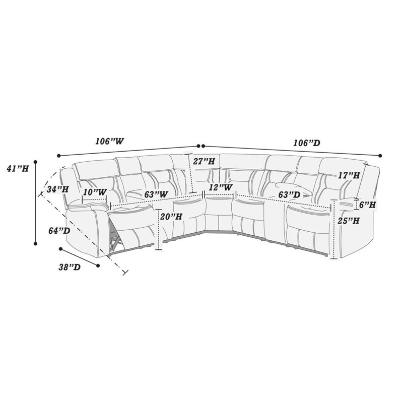 Saxon 3-PC SECTIONAL SET