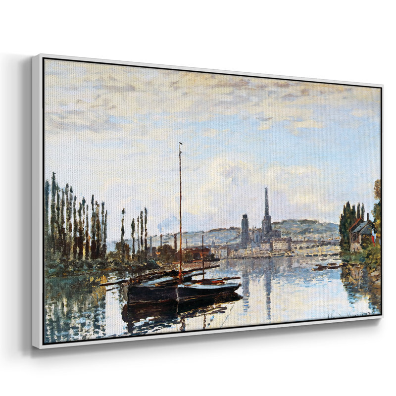 Vue de Rouen, 1872, reproduction d'art sur toile, H 17 po x l 25 po x P 2 po, White Floater Framed Canvas