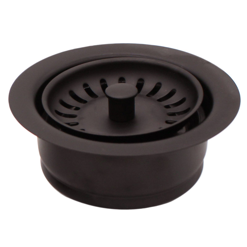 3-1/2" Kitchen Sink Waste Disposal Drain Flange and Basket Strainer, Oil Rubbed Bronze