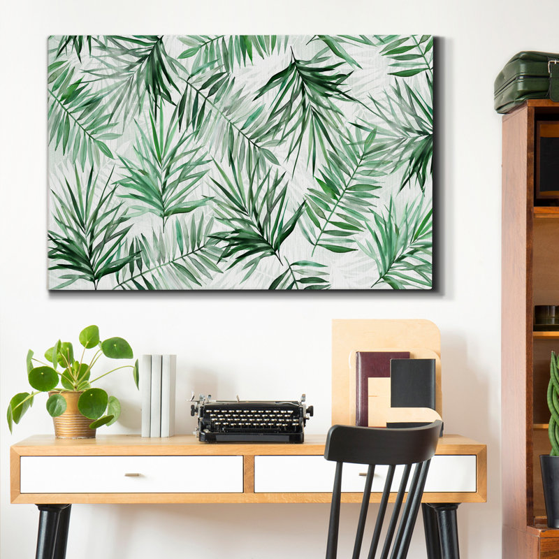 Palmier - reproduction de peinture sur toile tendue, H 36 po x l 24 po x P 1 po