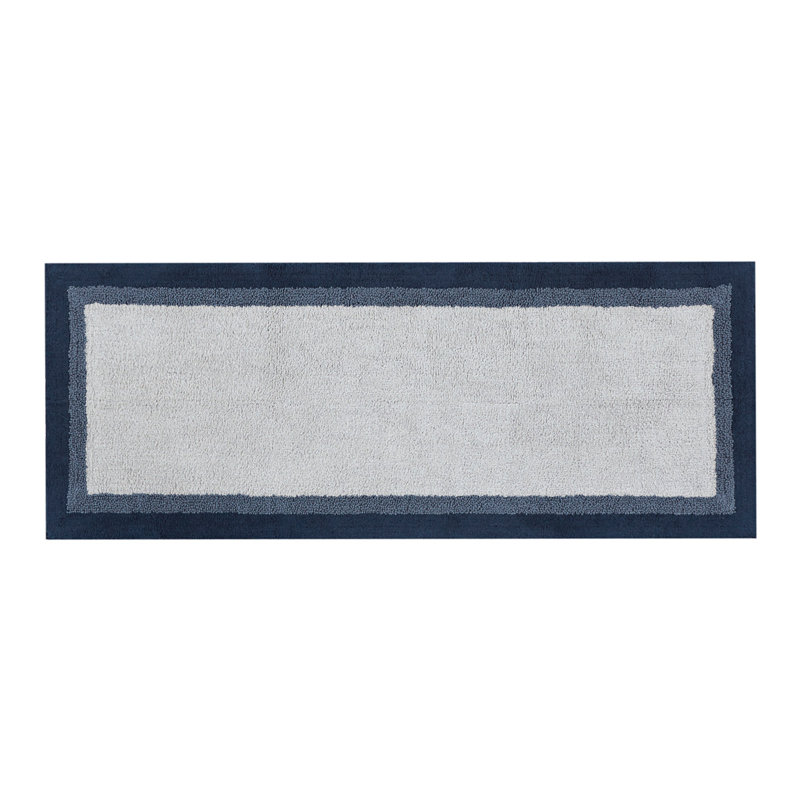 Cotton Tufted Bath Rug, Gray, 34" L x 21" W