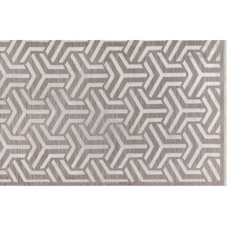 Tapis luxueux crème, hauteur des poils de 6 mm, 6,6 x 9,5 pieds | 100% polyester, tissé à la machine, base en coton / jute durable | Facile à nettoyer, passe l'aspirateur, parfait pour le décor du salon et de la chambre à coucher