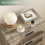 Table de chevet cannelée à 3 tiroirs de 60 cm de large avec poignées en métal, table de chevet en bois avec façades arquées pour chambre à coucher-1025762949