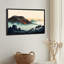 Art mural rétro sur toile volcanique avec coulée de lave orange-133555632