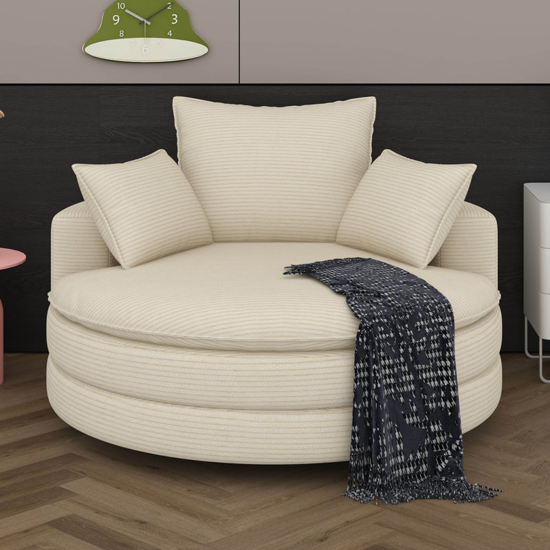 Fauteuil demi-tonneau Boneless, Beige