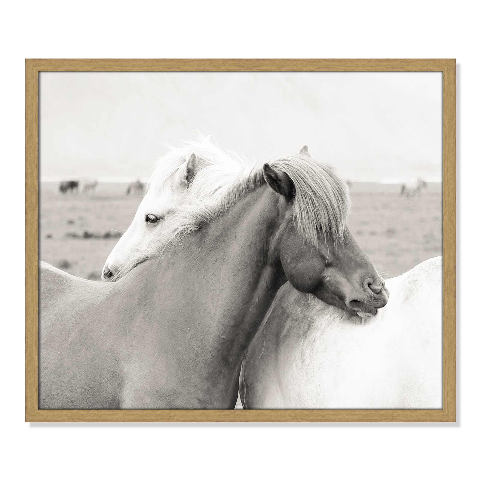 Melanie "Icelandic Meadow Horses" Print, 21.5" H x 25.5" W x 0.75" D, Natural Wood Grain Framed