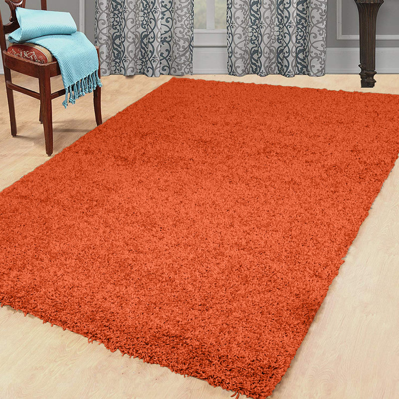 Kailum Solid Colour Shag Area Rug, Rectangle 120 x 170cm