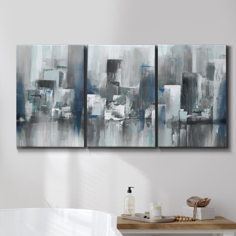 Wintery Horizon III - Toile encadrée multi-pièces, H 48 po x l 96 po x P 2 po