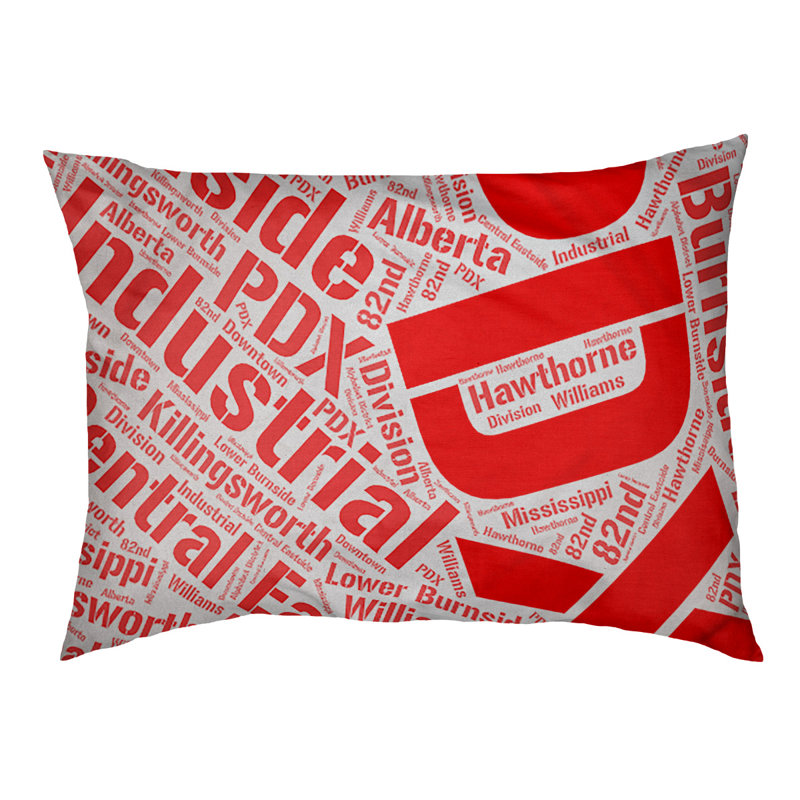Coussin de chien « districts », Rouge, Grand (l 40 po x P 30 po x H 14 po), Portland