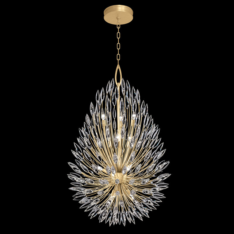 Lily Buds 12 - Light Chandelier, Gold