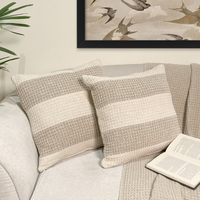Housse de coussin en coton à pois