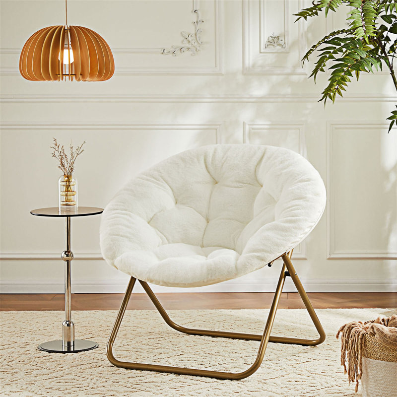 Chaise Cozy Saucer_W2201P, Tissu blanc