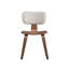 Modern Contemporary Dining 5Pc Set Table And 4X Side Chairs Walnut Finish Curved Ergonomic Design Wooden Furniture