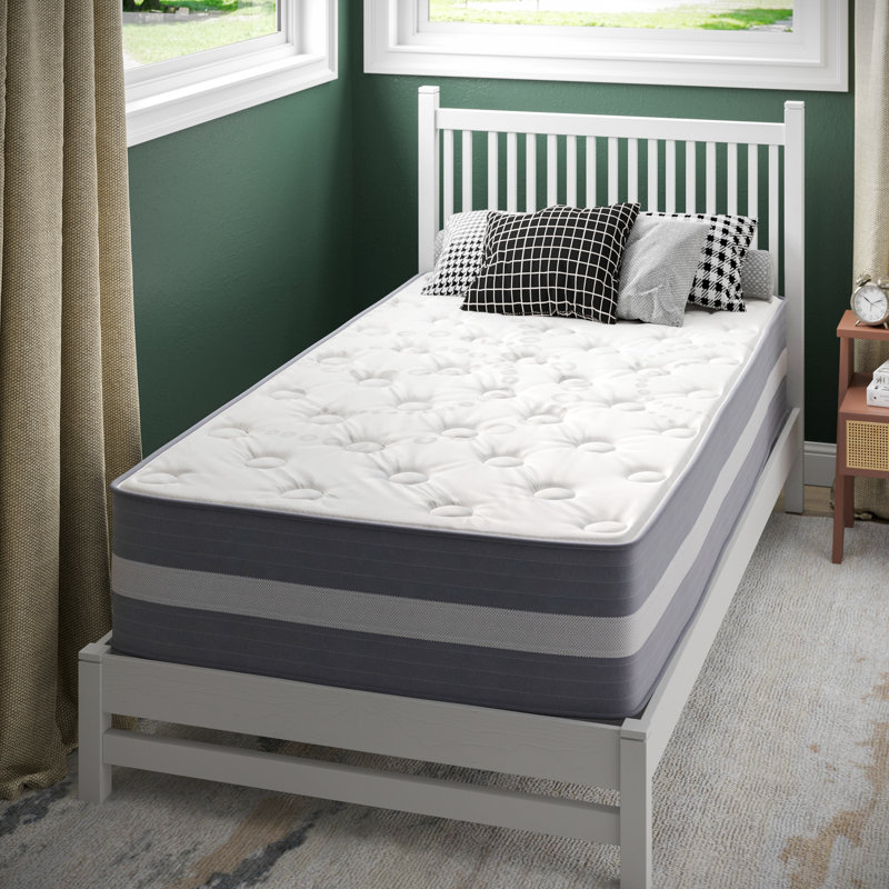 Wayfair Sleep 12 Inch Pocket Spring and Foam Hybrid Mattress, Twin, Light Gray
