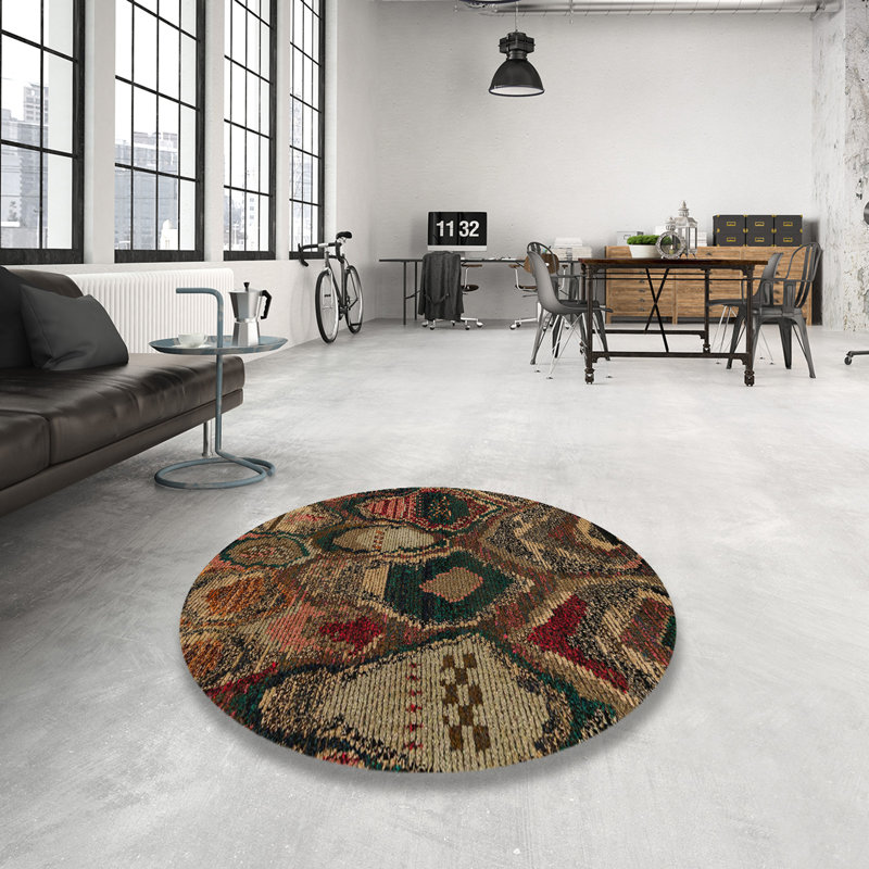 Abstract Indoor Rug, Round 5'
