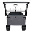 Chariot pliable avec poignée et auvent, capacité de 480 lb, roues tout-terrain, pliable, noir-122630170