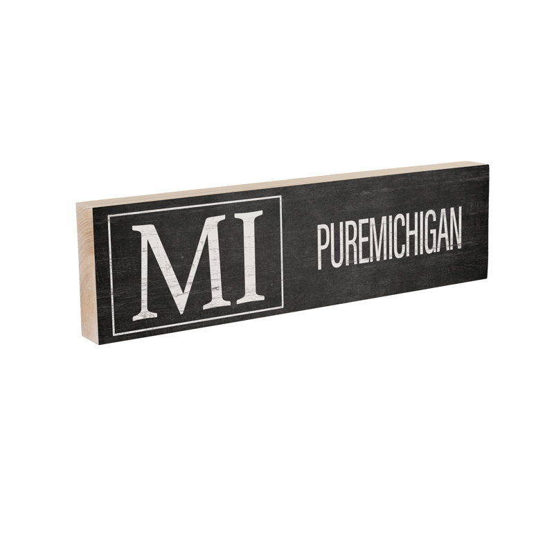 Plaque de cheminée State en bois Michigan 18 x 5 po