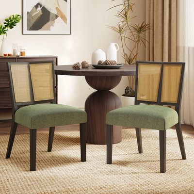 Chaises de salle à manger confortables en bois de rotin de style Mid-Century pour un décor de ferme moderne