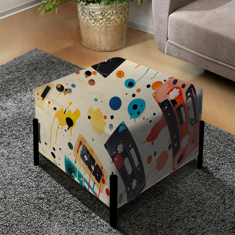 Motif de cassettes Graffiti Pop Art - repose-pieds carré abstrait