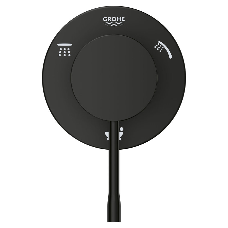 GROHE Essence 3-Way Shower Diverter Valve Trim Kit, Matte Black