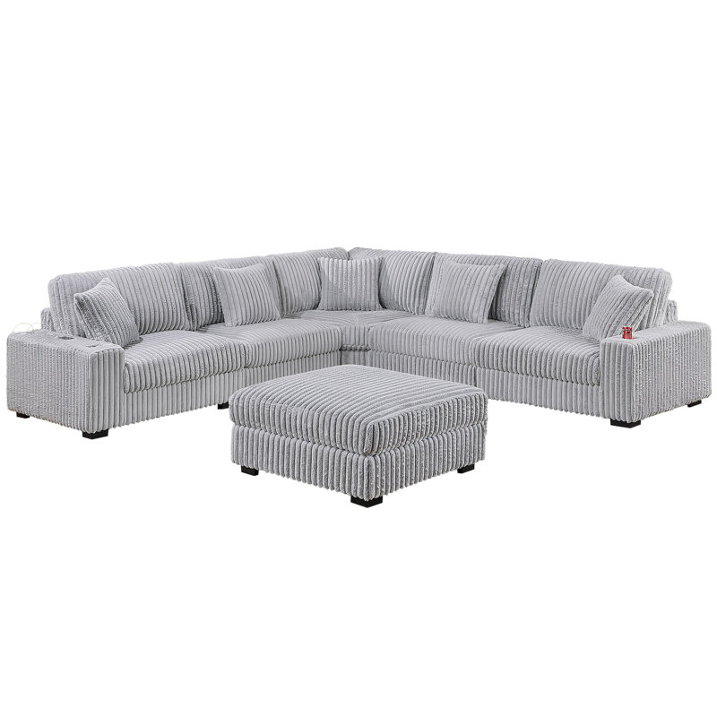 Vergil 6-piece Modular Set, 37" H x 128" W x 128" D