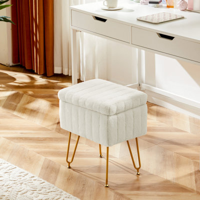 Tabouret de coiffeuse avec rangement, petit repose-pieds, siège avec tabourets de maquillage, petite table basse, 