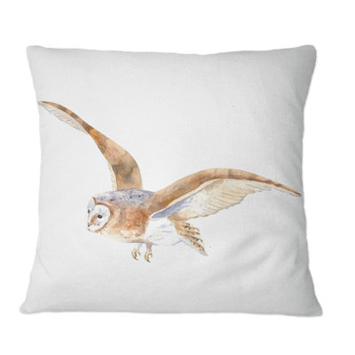 Portrait of a Barn Owl IV - Coussin décoratif à imprimé traditionnel