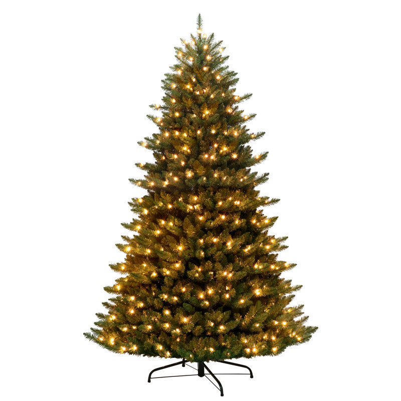 Arbre de noël artificiel pin vert 7,5' avec 700 lumières blanches froides