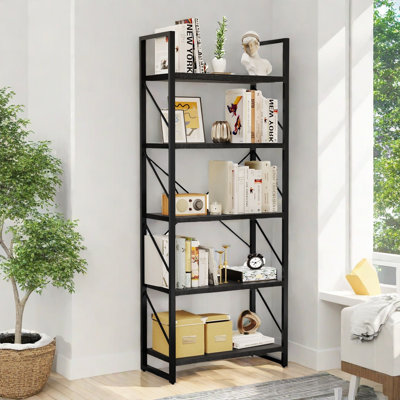 5-Tier Etagere Bookcase With Metal Frame