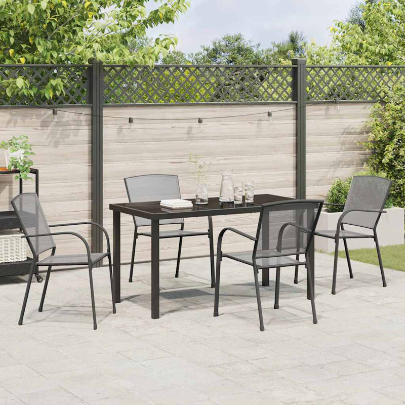 5 - Piece 4 - Person Outdoor Table Set, 73cm H x 140cm W x 70cm D