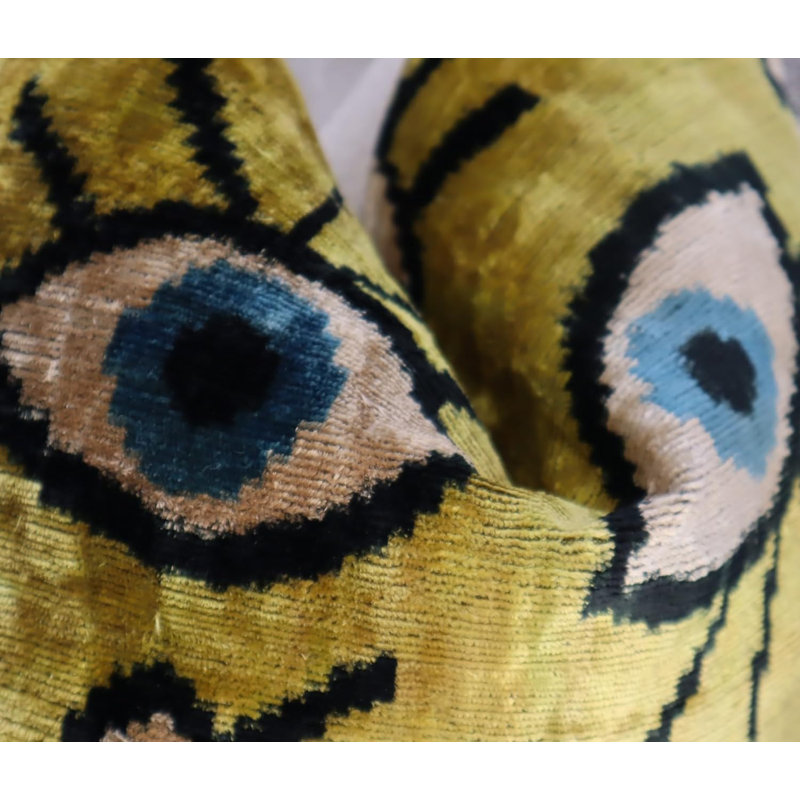 Velvet Square Pillow Cover & Insert, Yellow
