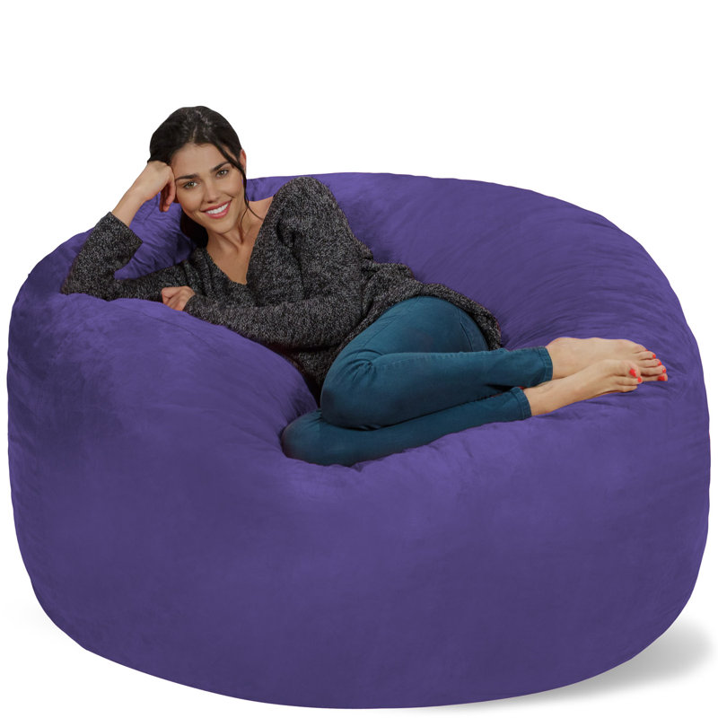 Bean Bag Chair - Shredded Memory Foam Filled Round Furniture Bean Bag Chair with Removable and Machine Washable Cover - Big Bean Bag Sofa Lounger with Soft Micro Fiber Cover - Multiple Colors, Multiple Sizes and Fabrics