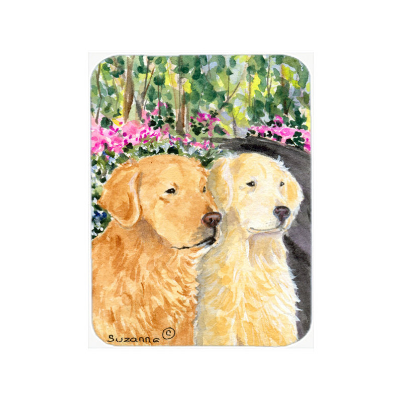 East Urban Home Golden Retriever Glass Cutting Board