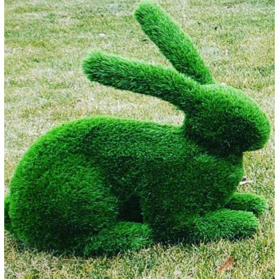 Topiaire de lapin assis en plein air