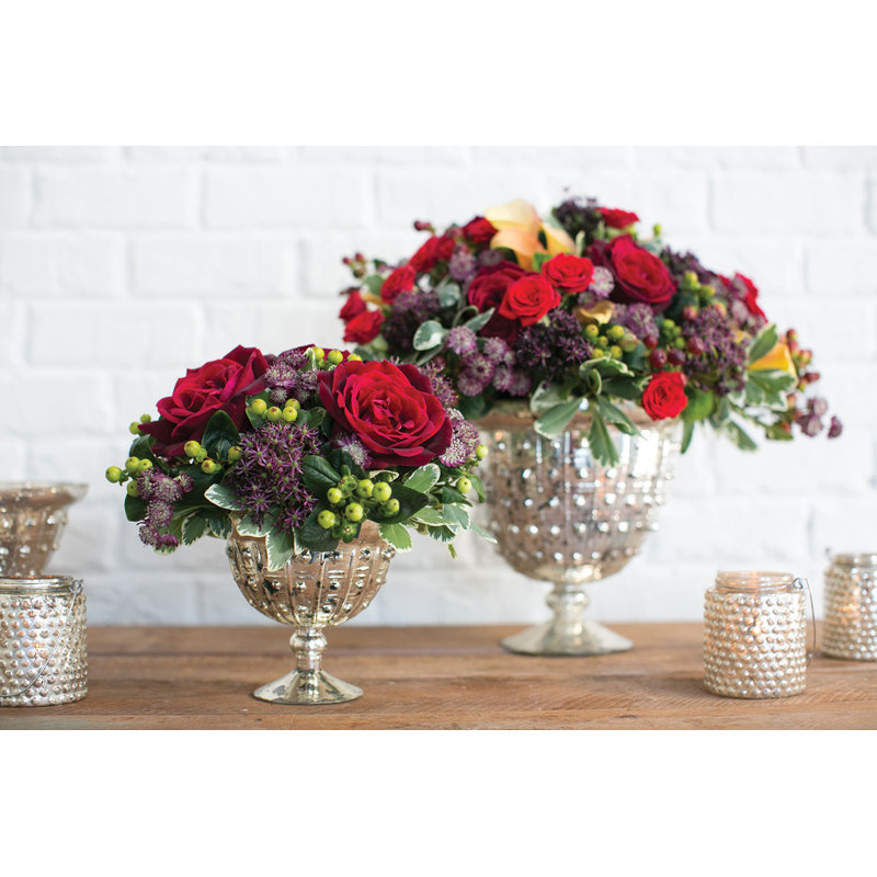 Handmade Glass Table Vase, 5" H x 6" W x 6" D