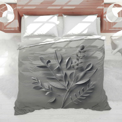 Édredon naturel à motif de feuilles Leaves Bedding