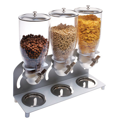 Turn N Serve Platinum 3.5 Liter Triple Canister Cereal Dispenser