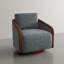 Upholstered Swivel Barrel Chair-2102375581