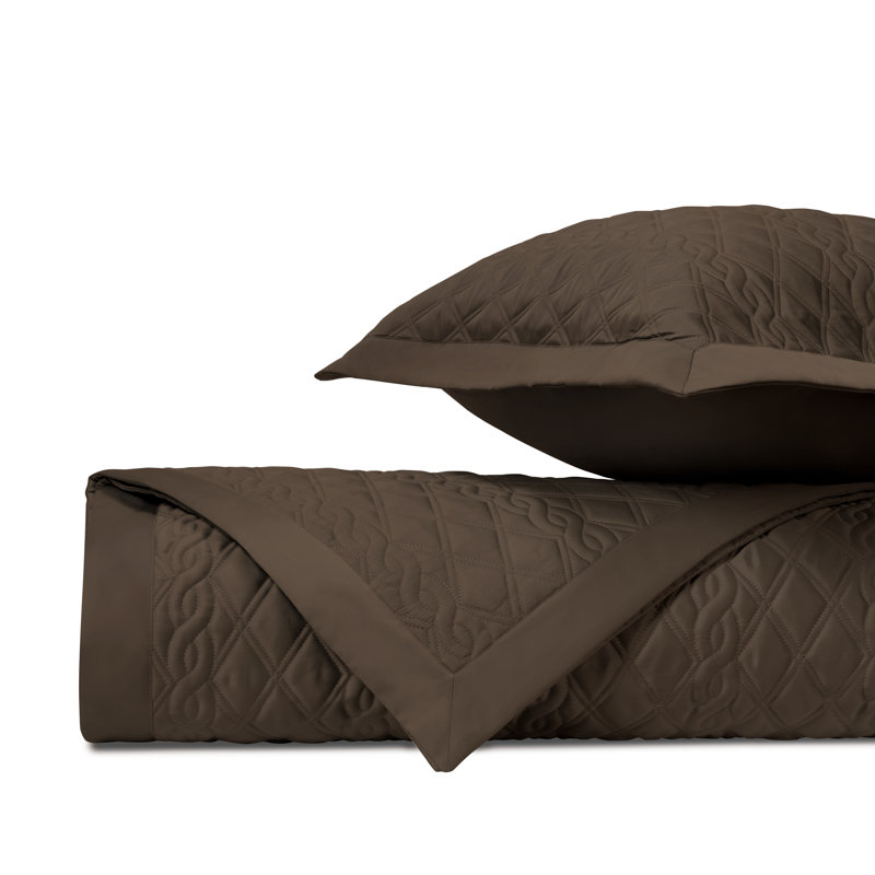 Standard Cotton 3 Piece Coverlet Set, King Coverlet + 2 King Shams, Chocolate