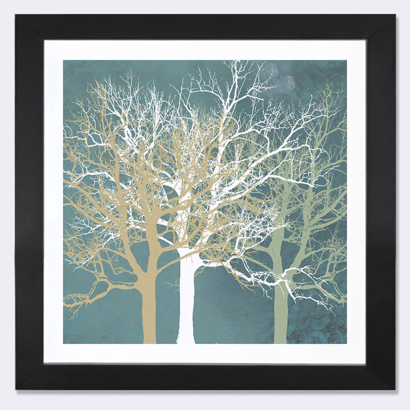 « Tranquil Trees », impression, Papier encadré noir, H 24 po x l 24 po x P 1 po