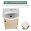 Petit meuble-lavabo autoportant de 18 po avec base en contreplaqué de lavabo en céramique et tablette ouverte