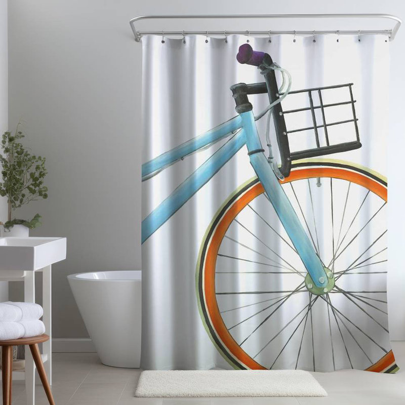 Shower Curtain TR31 – Polyester Shower Curtain, Dye Sublimation Print, 71" W × 74" L